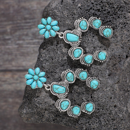 Artificial Turquoise Alloy Dangle Earrings [Spirit and Rebel]   