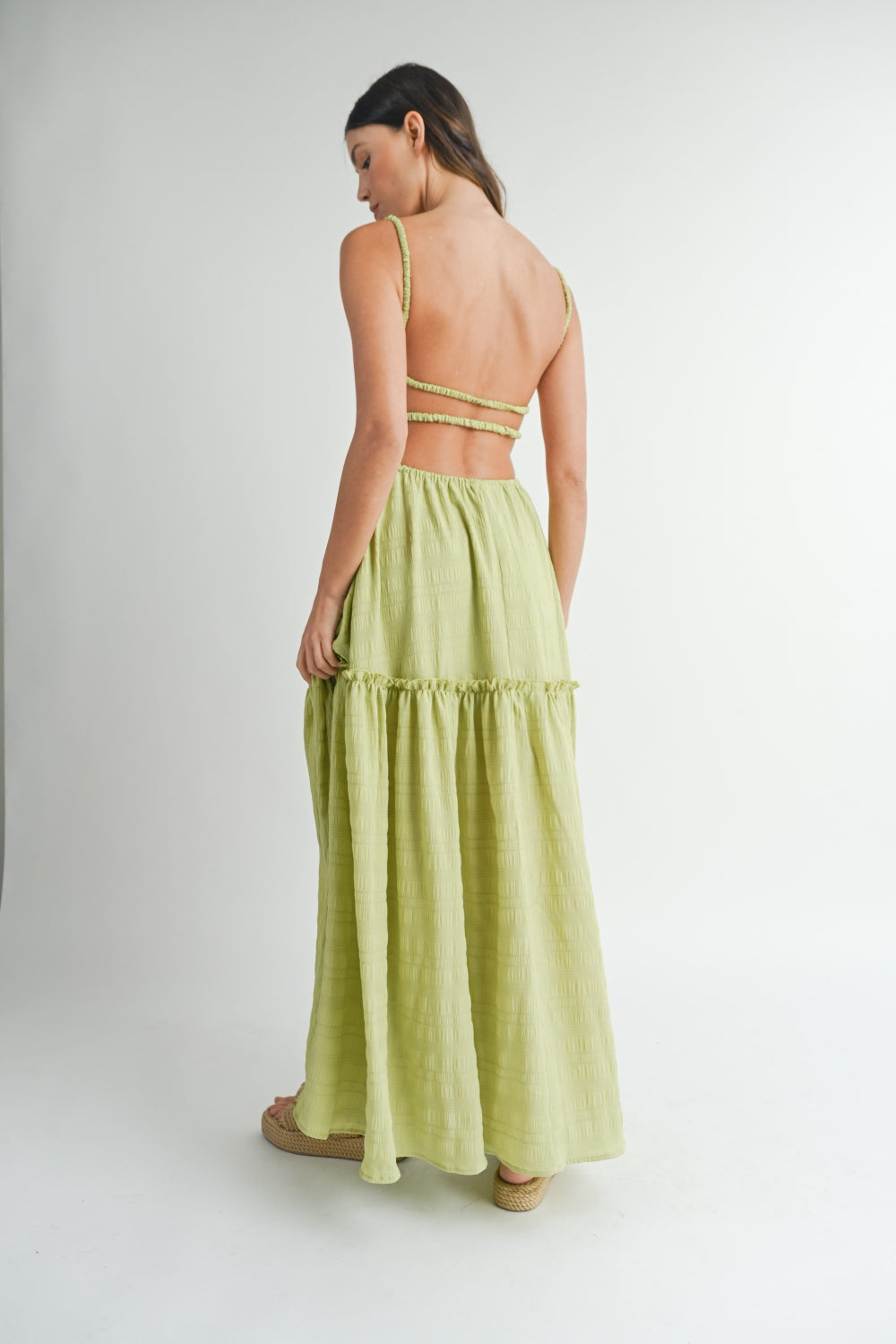 Cutout Waist Backless Maxi Boho Dress - Spirit and Rebel [Spirit and Rebel]   