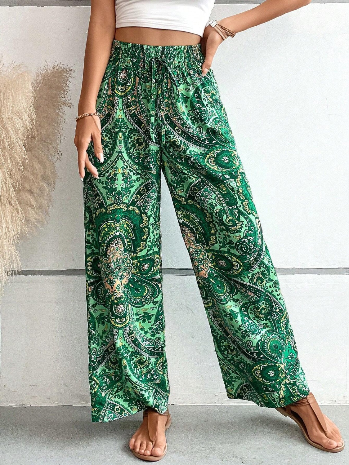 Printed Wide Leg Pants [Spirit and Rebel]   