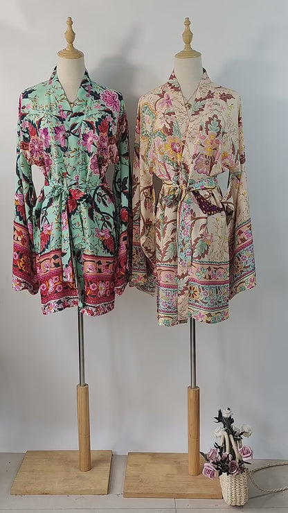 Happy Boho Vintage Paon Floral Bohème Kimono