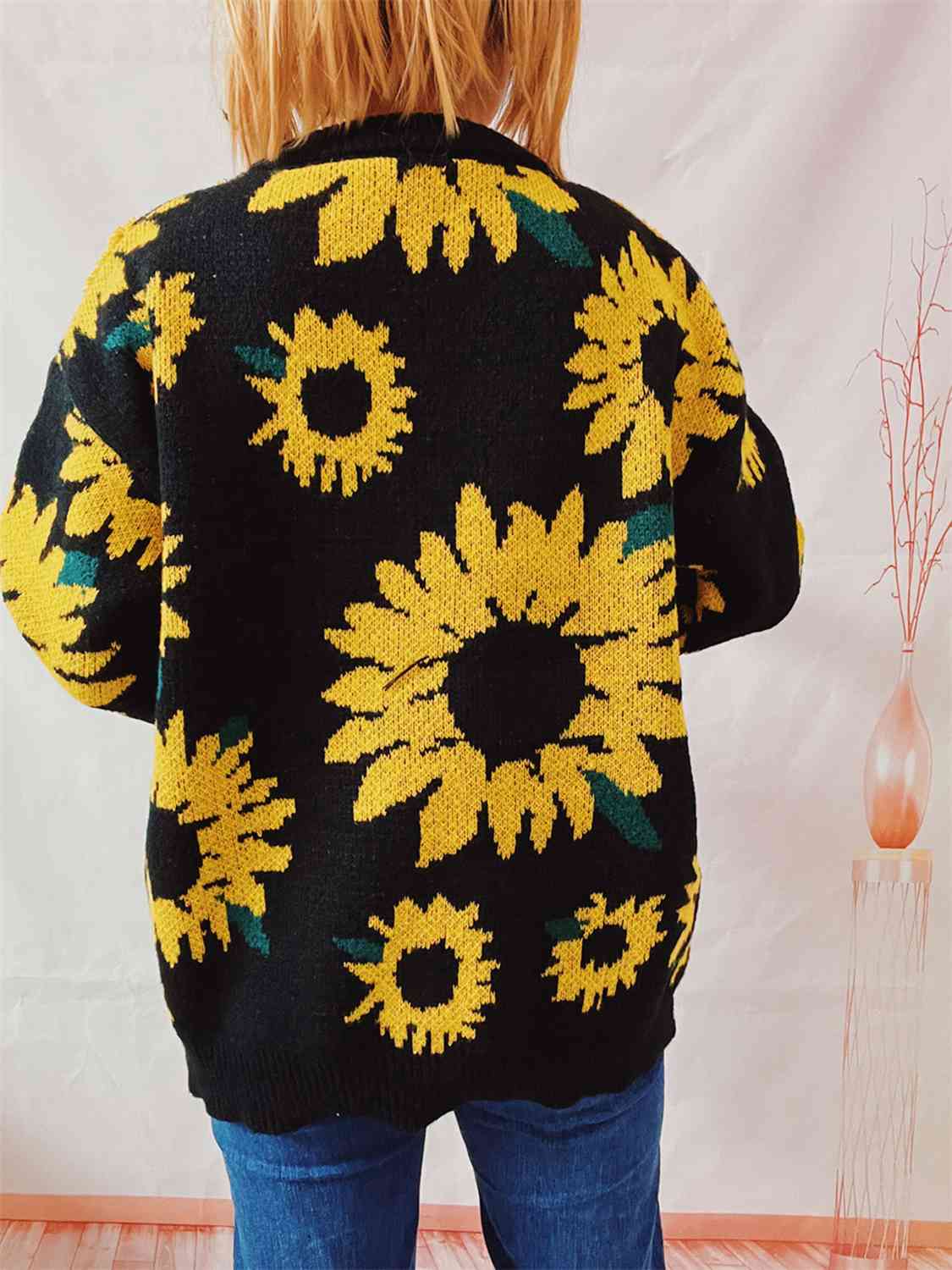 Sunflower Dropped Shoulder Long Sleeve Sweater [Spirit and Rebel]   