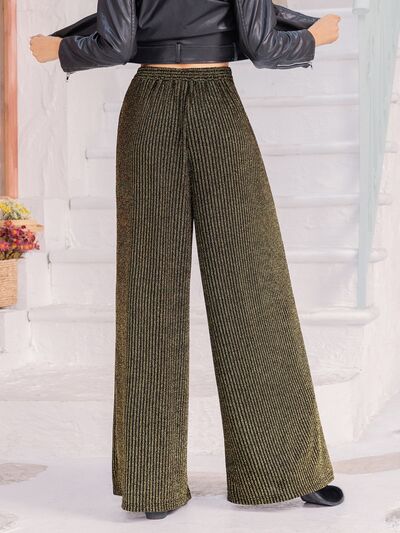 Ribbed Tied Wide Leg Boho Pants [Spirit and Rebel]   