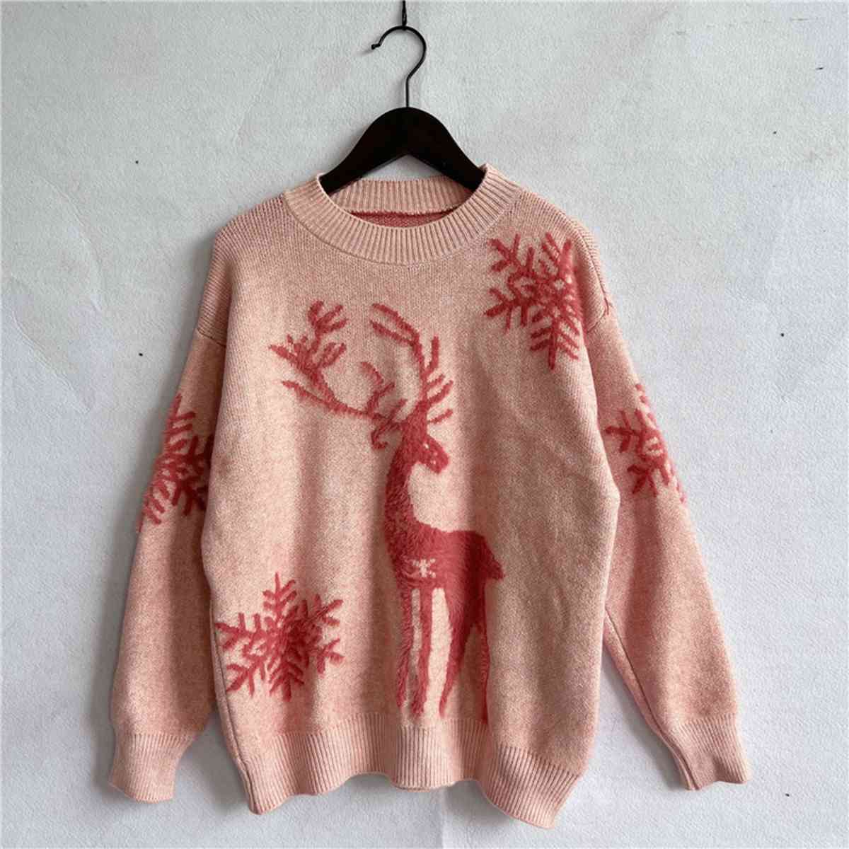 Reindeer and Snowflake Pattern Sweater [Spirit and Rebel]   