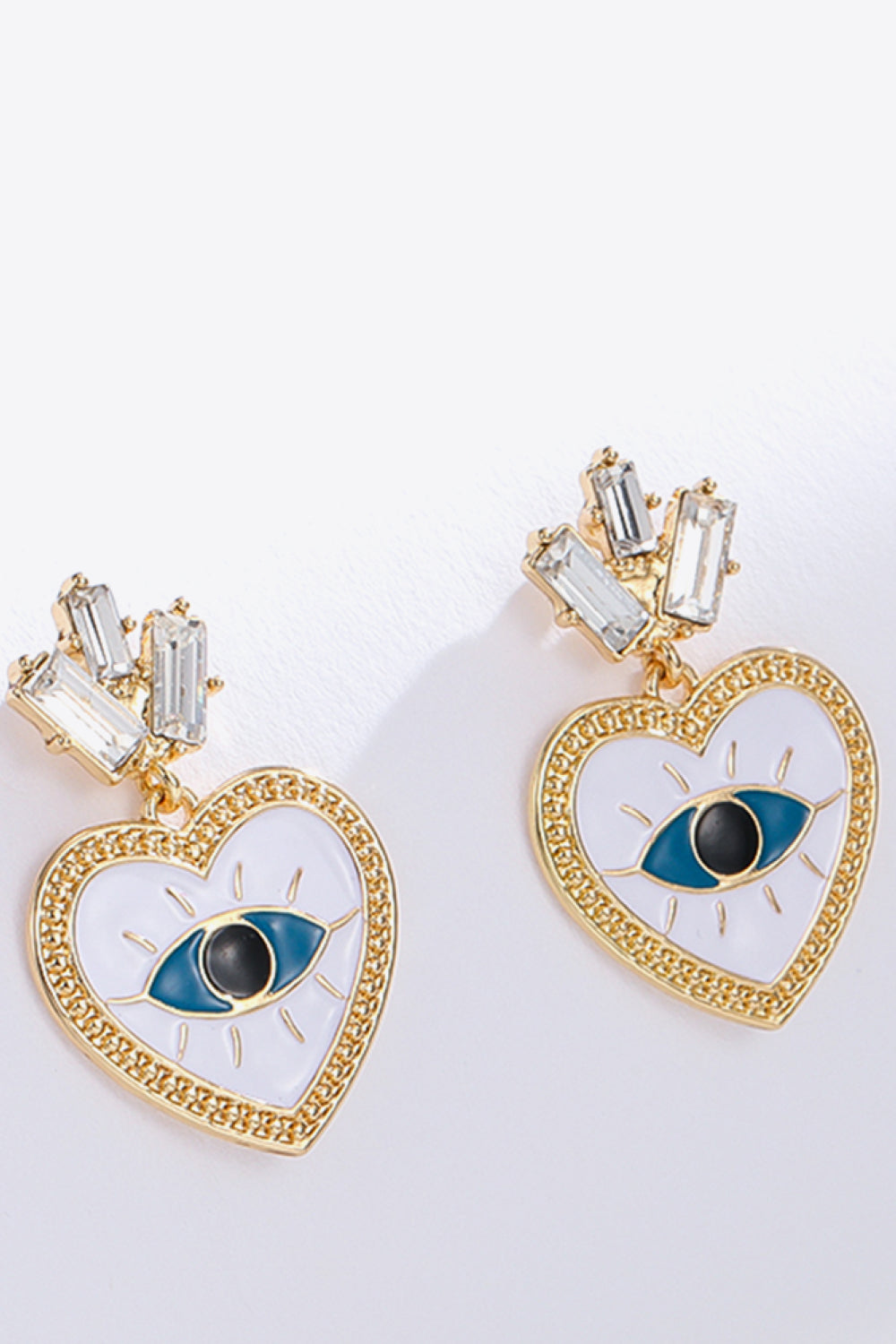 Evil Eye Heart-Shaped Drop Boho Earrings [Spirit and Rebel]   