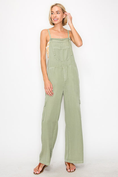 RISEN Wide Leg Tencel Overalls [Spirit and Rebel]   