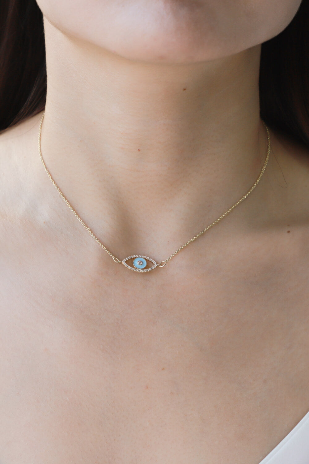 Evil Eye Pendant Gold Plated Chain Boho Necklace [Spirit and Rebel]   