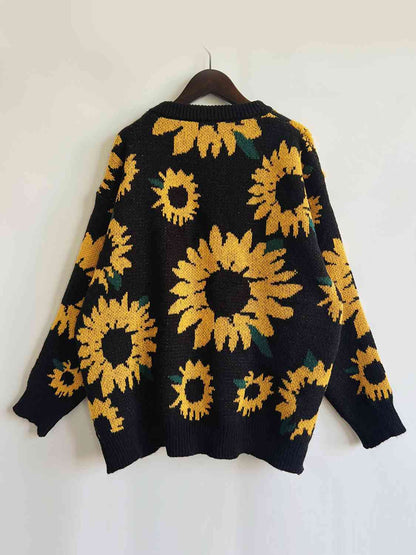 Sunflower Dropped Shoulder Long Sleeve Sweater [Spirit and Rebel]   