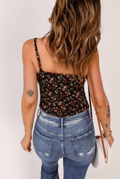 Floral Spaghetti Strap Boho Bodysuit [Spirit and Rebel]   