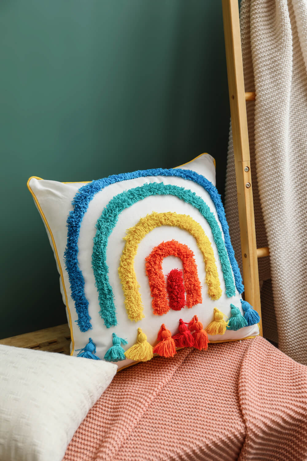 Multicolored Throw Boho Pillow Case [Spirit and Rebel]   