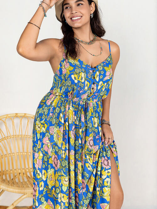 Drawstring Ruffle Hem Maxi Dress [Spirit and Rebel]   