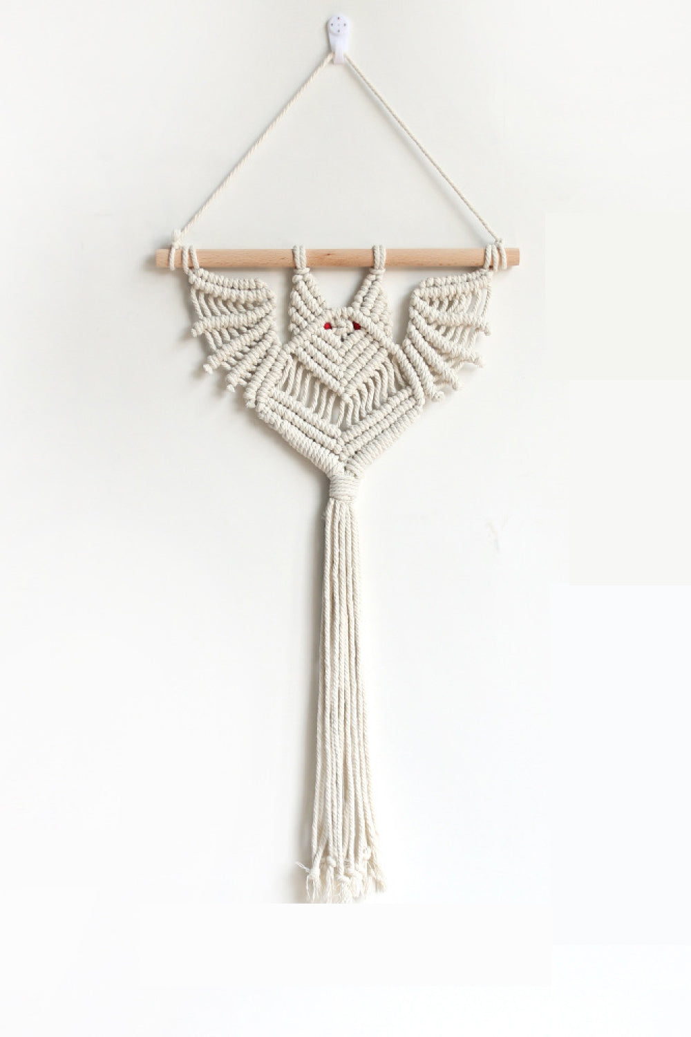 19.7" Bat Macrame Wall Plant Hanger [Spirit and Rebel] Cream One Size 