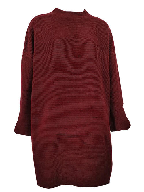 Round Neck Long Sleeve Sweater Dress [Spirit and Rebel]   