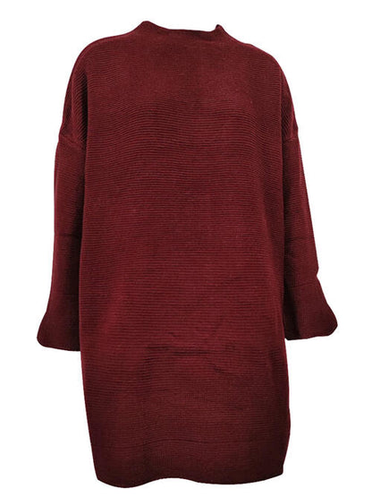 Round Neck Long Sleeve Sweater Dress [Spirit and Rebel]   