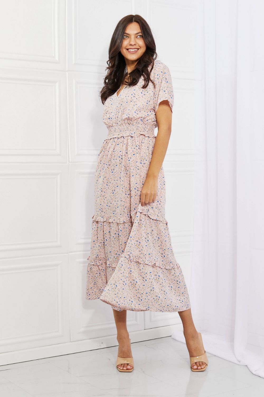 HEYSON Sweet Talk Kimono Sleeve Maxi Dress in Blush Pink [Spirit and Rebel]   