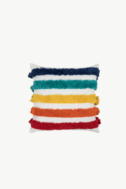 Multicolored Throw Boho Pillow Case [Spirit and Rebel] Horizontal Stripes One Size 