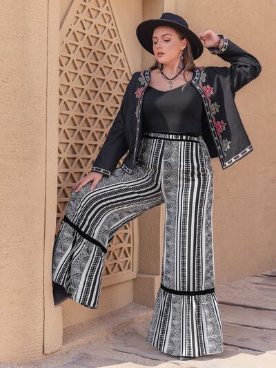 Plus Size Printed Wide Leg Pants [Spirit and Rebel]   