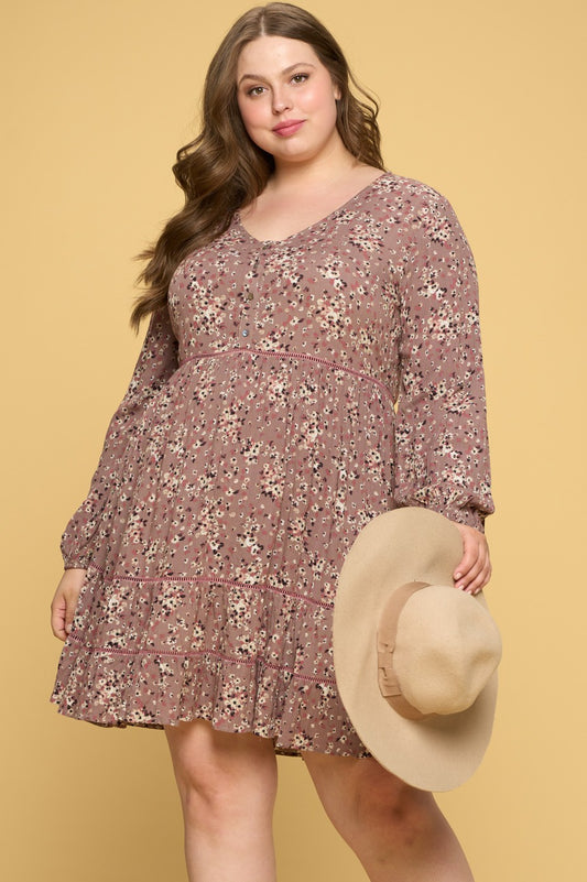 Boho ODDI Full Size Floral Tiered Dress [Spirit and Rebel]   