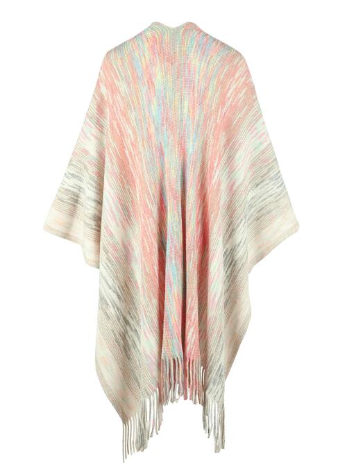 Boho Chic  Heathered Fringe Hem Poncho [Spirit and Rebel]   