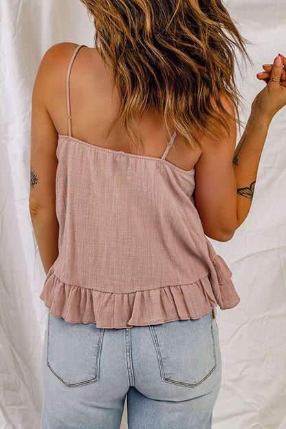 Boho Chic Ruffled Scoop Neck Sleeveless Cami [Spirit and Rebel]   