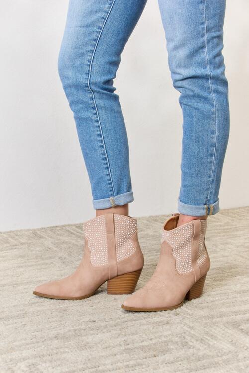 Boho Chic  East Lion Corp Rhinestone Ankle Cowgirl Booties [Spirit and Rebel]   