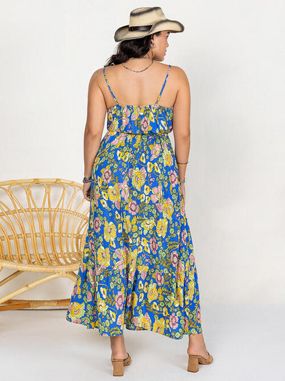 Drawstring Ruffle Hem Maxi Dress [Spirit and Rebel]   