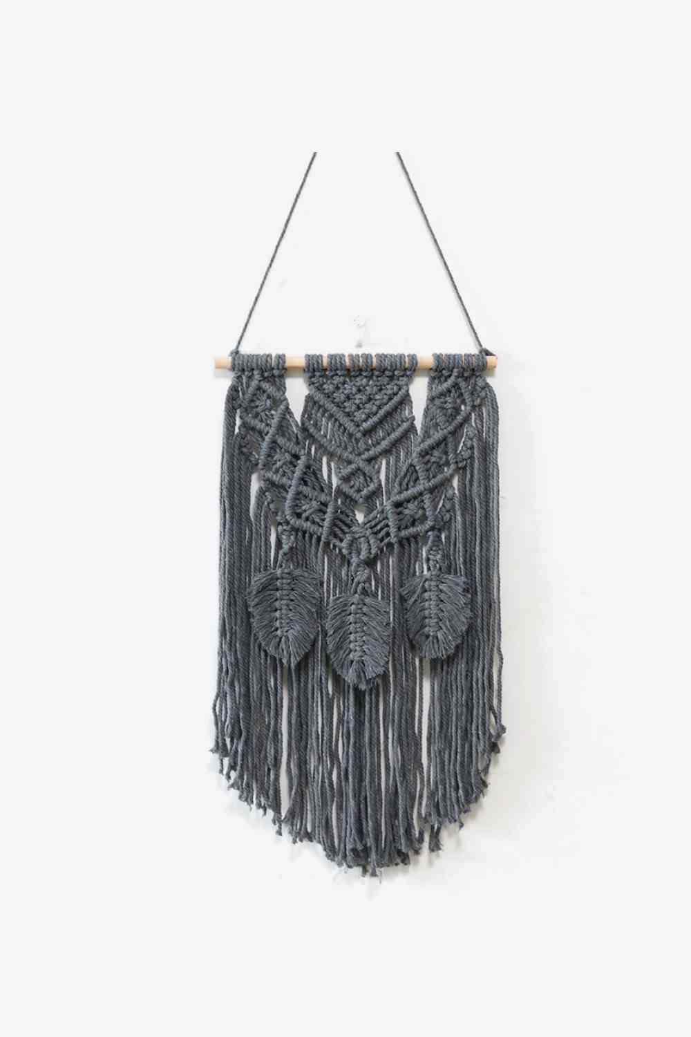 Fully Handmade Fringe Macrame Wall Hanging [Spirit and Rebel] Dark Gray One Size 