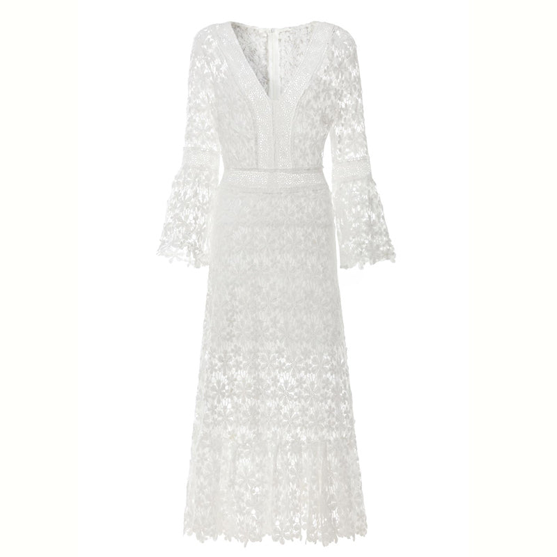 Enchantress of Lace: The Majestic Boho Maxi Dress [Spirit and Rebel]   