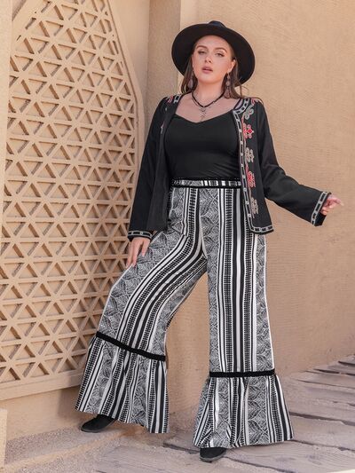 Plus Size Printed Wide Leg Pants [Spirit and Rebel]   