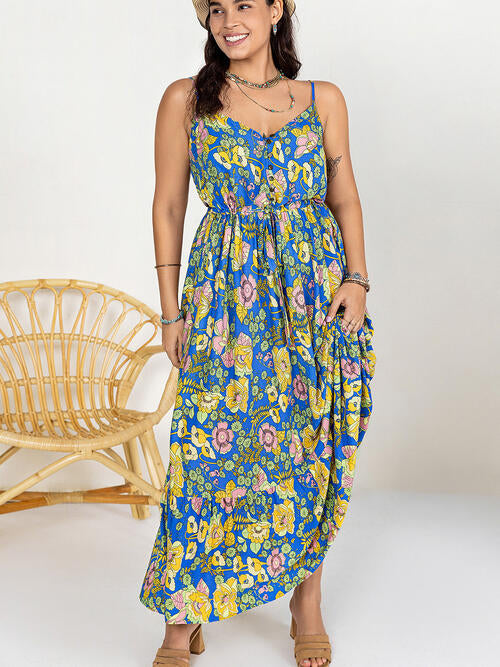 Drawstring Ruffle Hem Maxi Dress [Spirit and Rebel]   