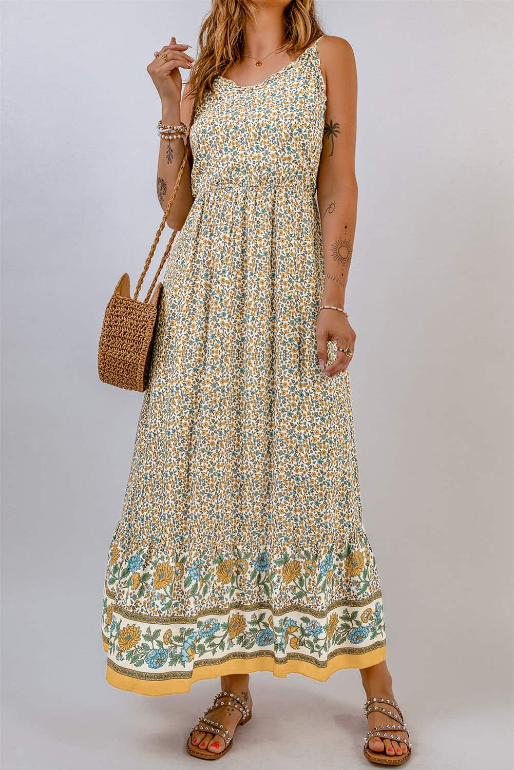 Bohemian Spaghetti Strap Maxi Dress [Spirit and Rebel]   