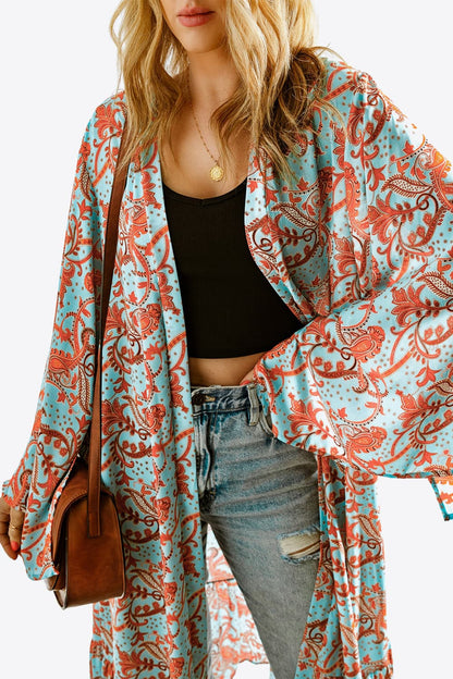 Printed Open Front Duster Boho Cardigan [Spirit and Rebel]   