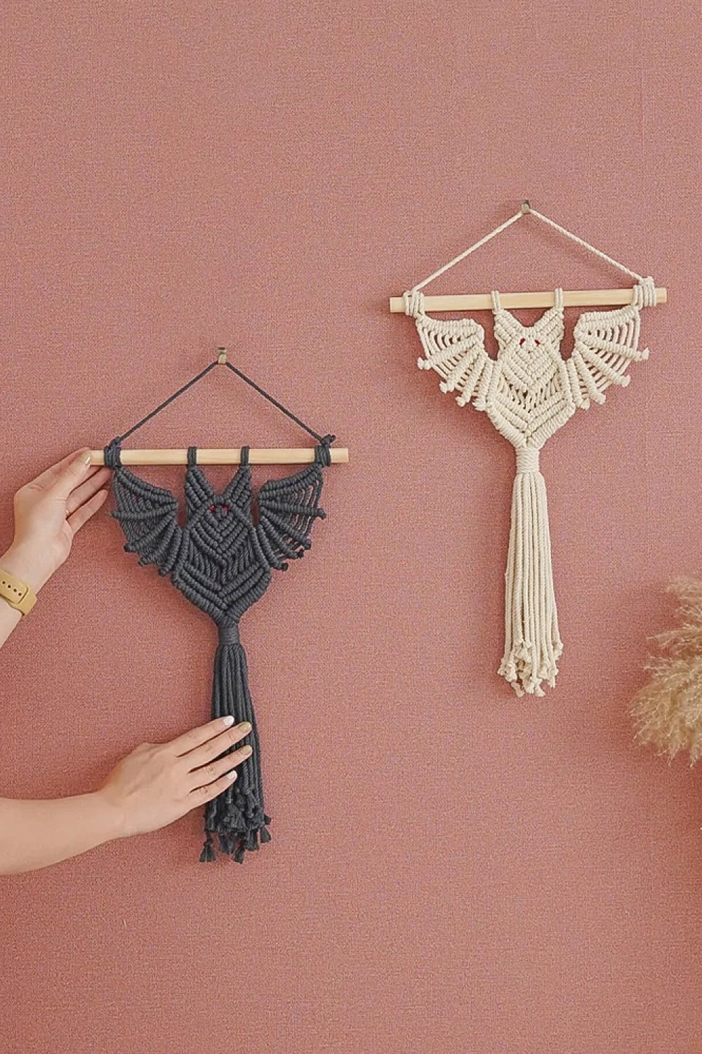 19.7" Bat Macrame Wall Plant Hanger [Spirit and Rebel]   