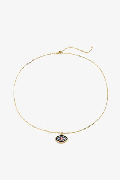 Evil Eye Pendant Gold Plated Chain Boho Necklace [Spirit and Rebel]   