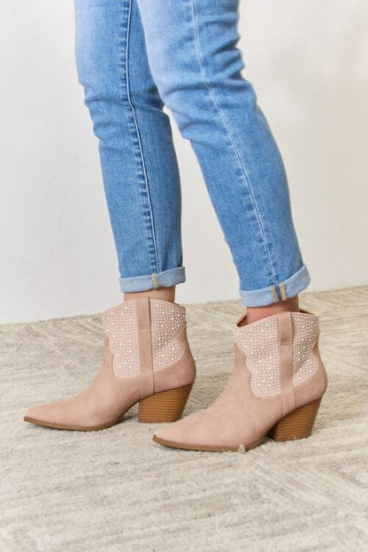 Boho Chic  East Lion Corp Rhinestone Ankle Cowgirl Booties [Spirit and Rebel]   