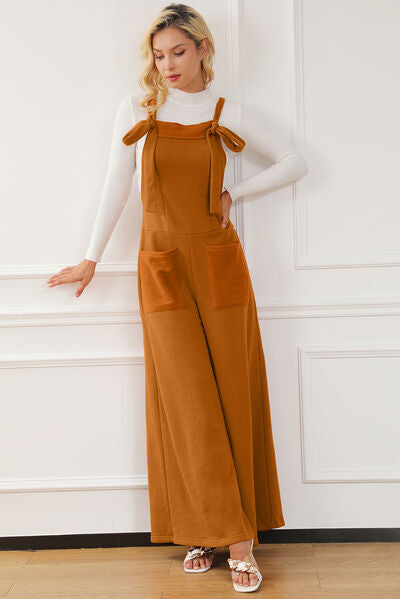 Pocketed Square Neck Wide Strap Jumpsuit [Spirit and Rebel]   