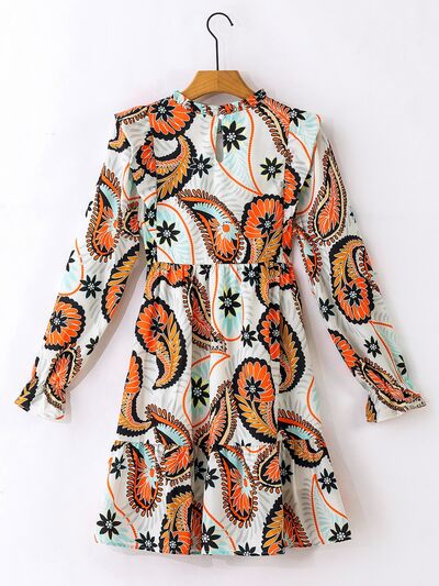 Ruffled Printed Flounce Sleeve Mini Dress [Spirit and Rebel]   