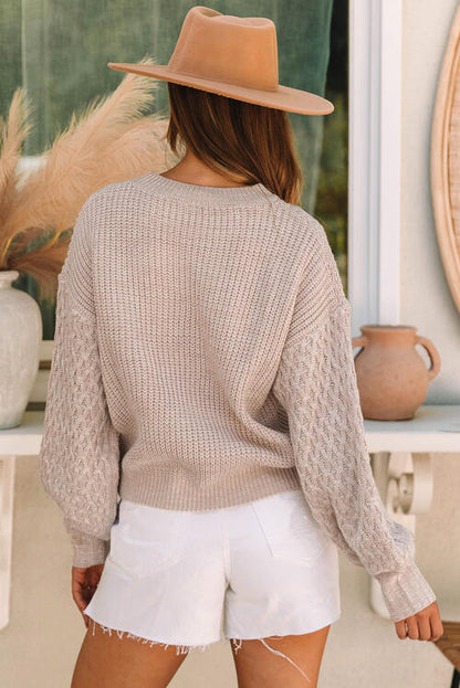 Round Neck Lantern Sleeve Sweater [Spirit and Rebel]   