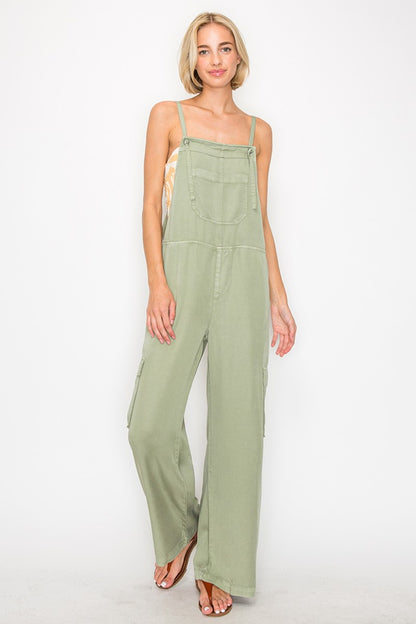 RISEN Wide Leg Tencel Overalls [Spirit and Rebel] SAGE S 