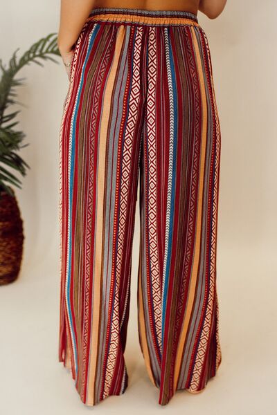 Printed Tied Wide Leg Boho Pants [Spirit and Rebel]   