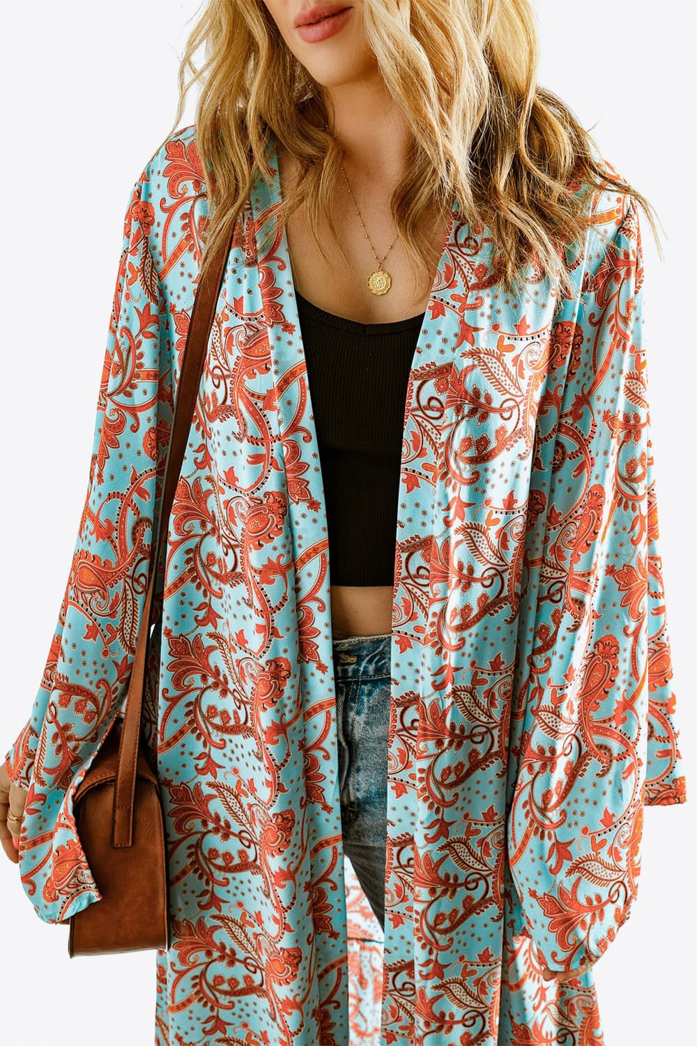 Printed Open Front Duster Boho Cardigan [Spirit and Rebel]   