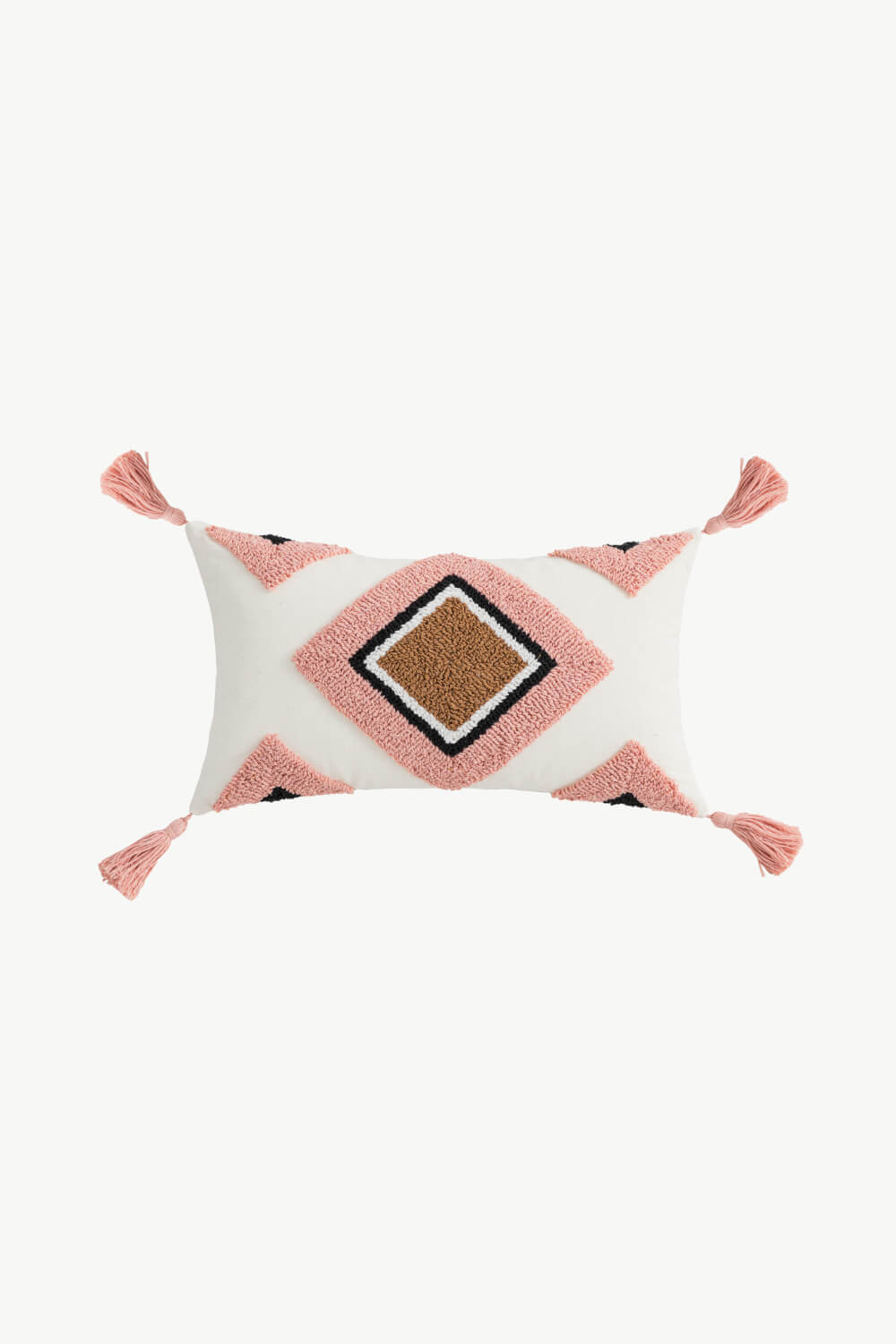 Geometric Graphic Tassel Throw Boho Pillow Case [Spirit and Rebel] Diamond-Shaped Elongated  