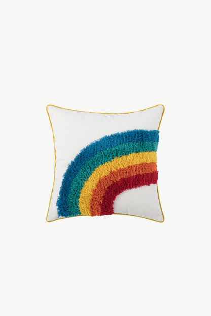 Multicolored Throw Boho Pillow Case [Spirit and Rebel] Half Rainbow One Size 