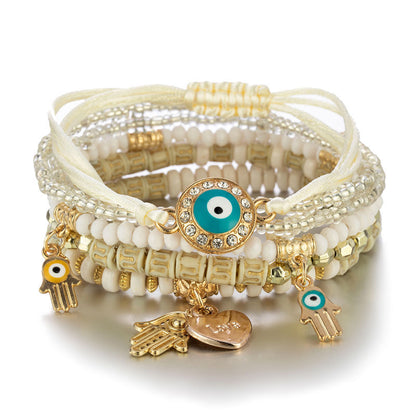 Boho Mystical Eye Bracelet Set [Spirit and Rebel] Gold2  