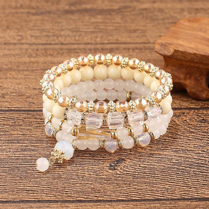 Boho Mystical Eye Bracelet Set [Spirit and Rebel] Cream  