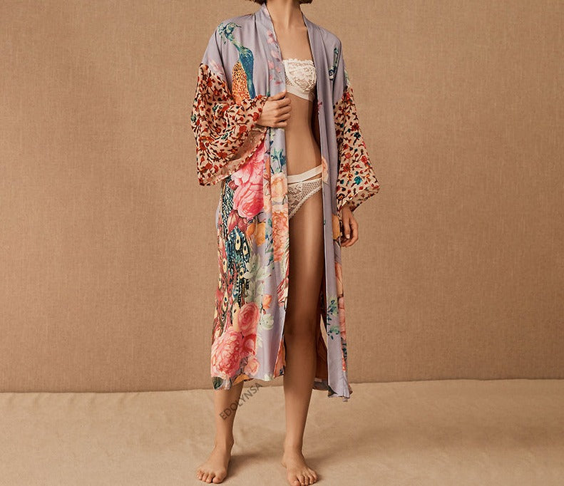 Wanderlust Boho Half Sleeve Kimono Beach Cover Up [Spirit and Rebel]   