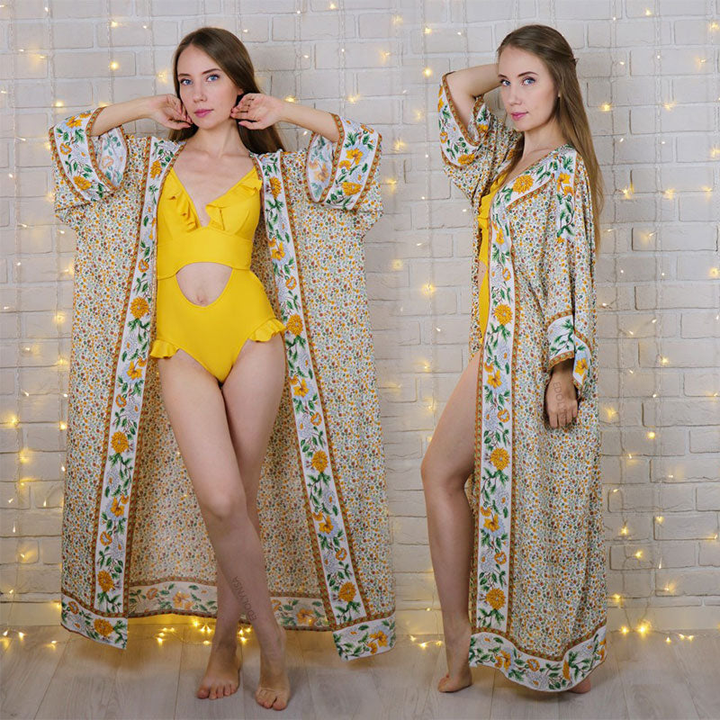 Wanderlust Boho Half Sleeve Kimono Beach Cover Up [Spirit and Rebel]   