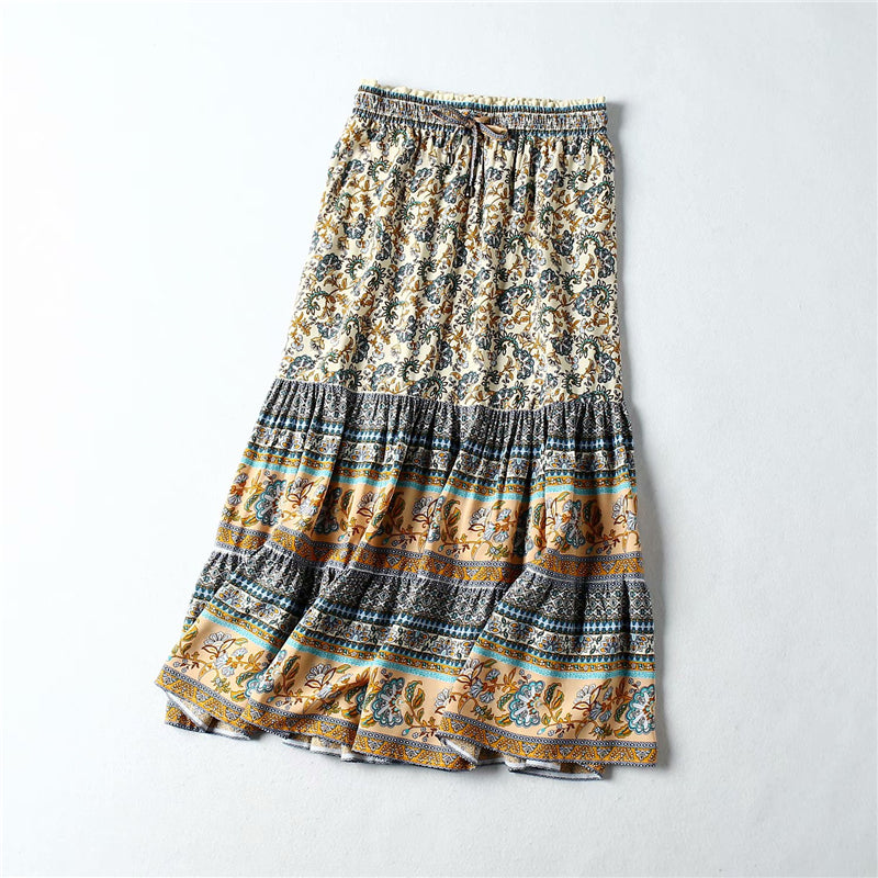 Hippie Queen Floral A-Line Boho Skirt [Spirit and Rebel]   