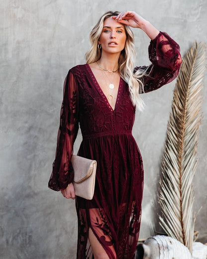 Mystical Moonlight Lace Boho Maxi Dress [Spirit and Rebel]   