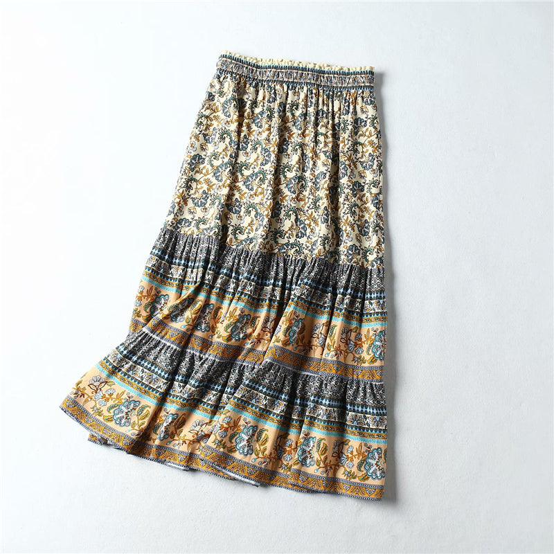 Hippie Queen Floral A-Line Boho Skirt [Spirit and Rebel]   