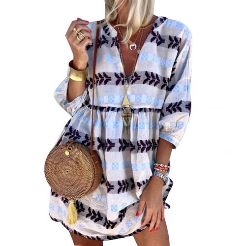 Casual Boho Beach Dress [Spirit and Rebel] White S 